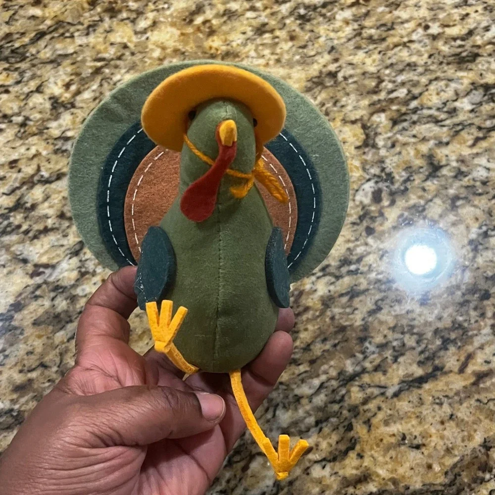 2022 Target Playground Felt Turkey Thanksgiving Decor Set of 2 Green Yellow